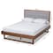 Baxton Studio Viviana Grey Upholstered and Walnut Wood Full Size Platform Bed 167-9410-9434 - alternate 7